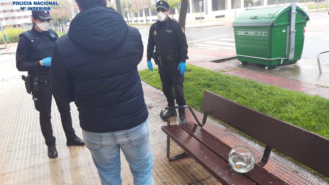 Con tal de salir, todo se vale: un hombre saca sus peces a 'pasear' durante el confinamiento en España