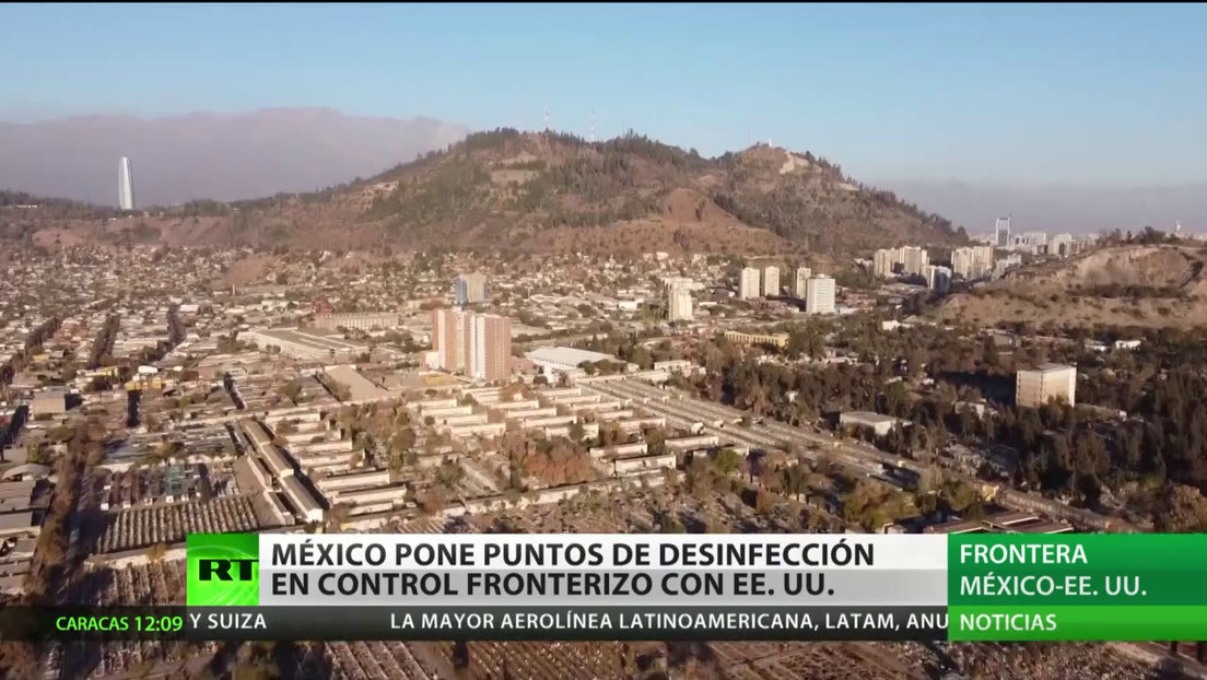 México coloca puntos de desinfección en un control fronterizo con EE.UU.