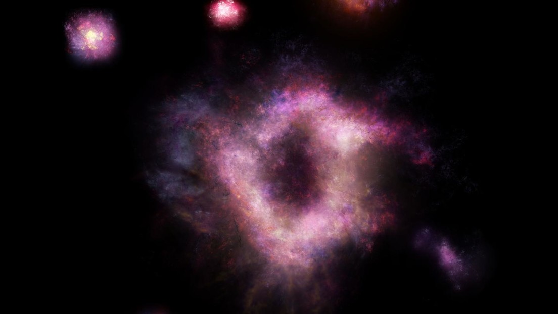 Astrónomos descubren una galaxia antigua en forma de un "anillo de fuego" gigante