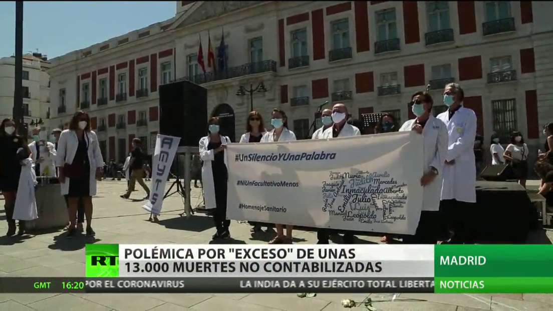Médicos de España homenajean a víctimas del covid-19 y piden mejoras en el sector sanitario