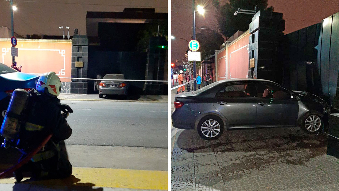 Un conductor estrella su auto contra la Embajada de China en Argentina y amenaza con tener explosivos