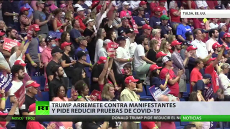 Trump arremete contra manifestantes y pide disminuir la escala de las pruebas de coronavirus