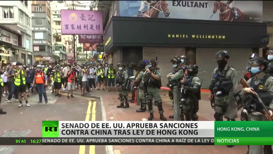 El Senado de EE.UU. aprueba sanciones contra China tras la ley de seguridad de Hong Kong