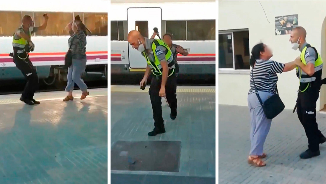 VIDEO: Una mujer agrede brutalmente a un vigilante de tren en Barcelona tras robarle la porra
