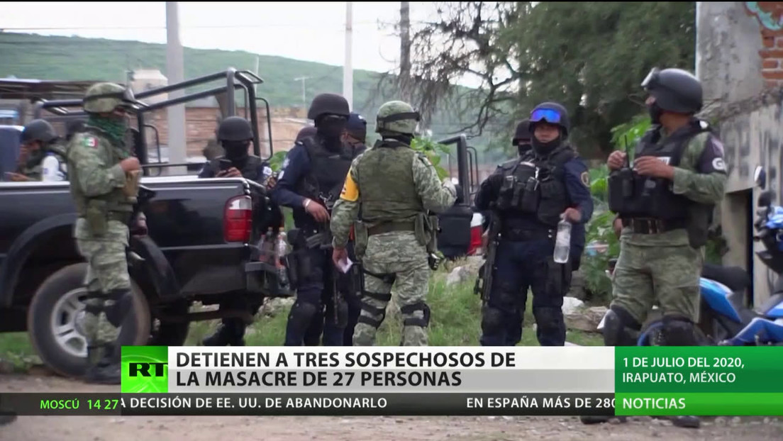 Detienen a tres sospechosos de participar en una masacre de 27 personas en México