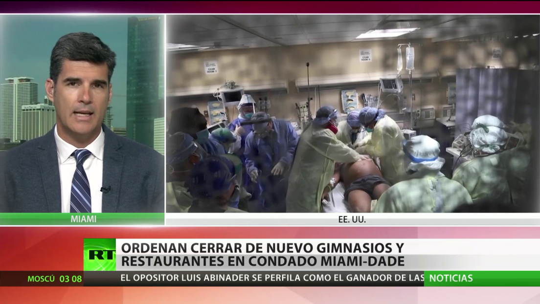 EE.UU.: Ordenan cerrar restaurantes y gimnasios en un condado de Florida por un rebrote de covid-19