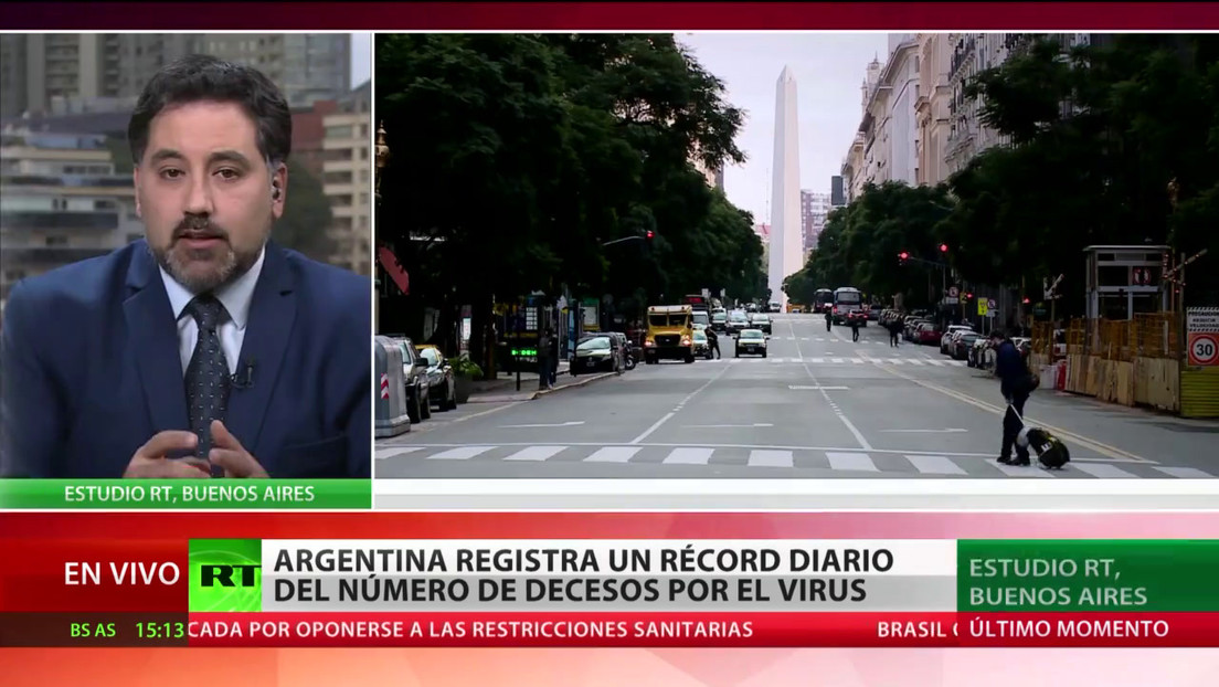 Argentina registra un máximo del número de muertes diario por covid-19