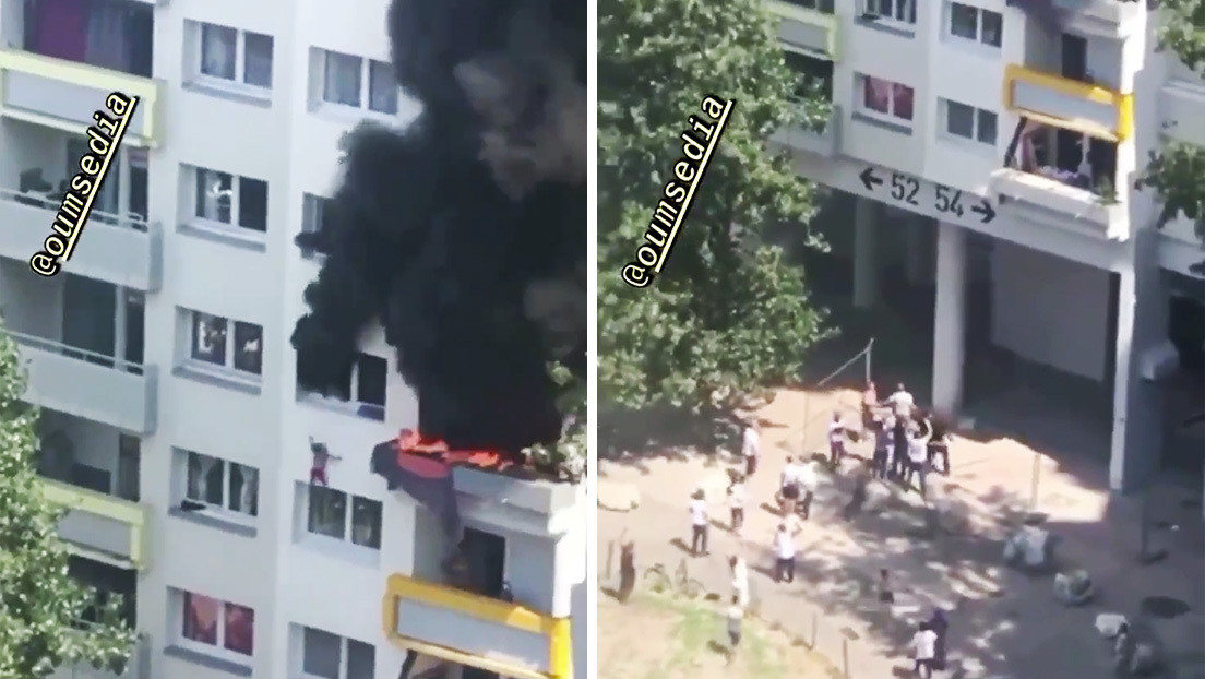 VIDEO: Dos niños atrapadados en un piso en llamas salvan su vida tras saltar desde 12 metros de altura