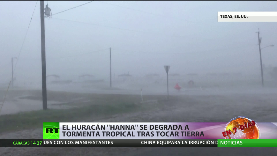 El huracán Hanna se convierte en tormenta tropical tras tocar tierra en EE.UU.