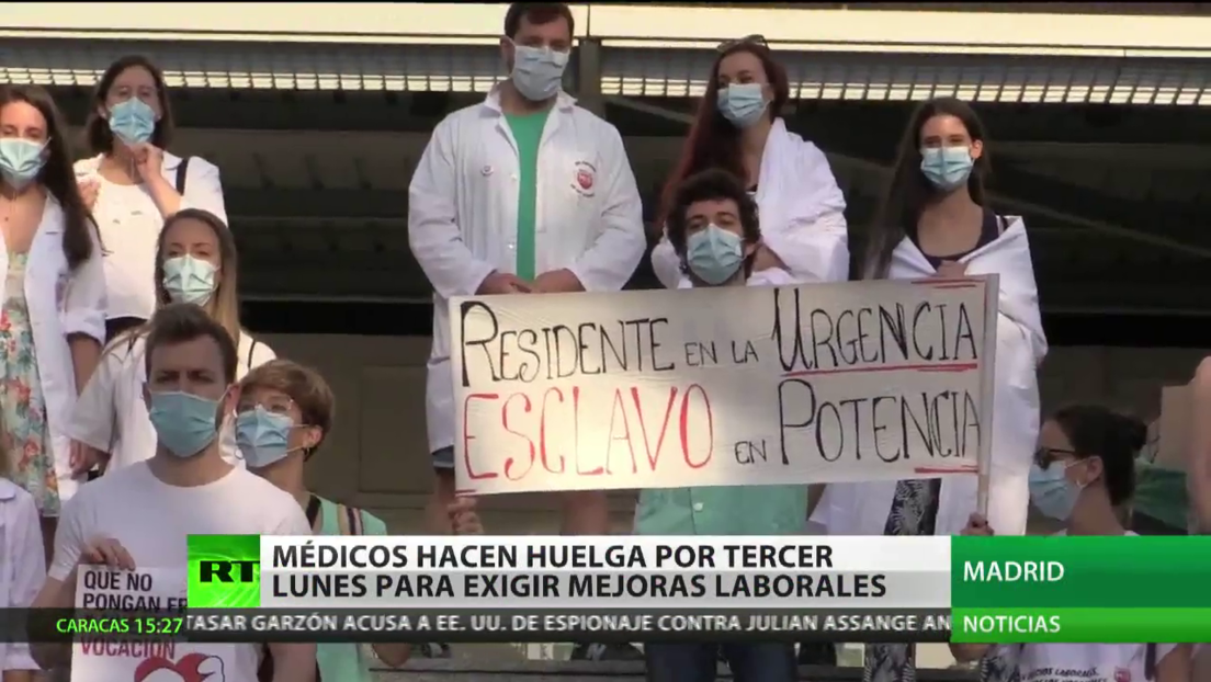 Médicos de Madrid hacen huelga por tercer lunes para exigir mejoras laborales