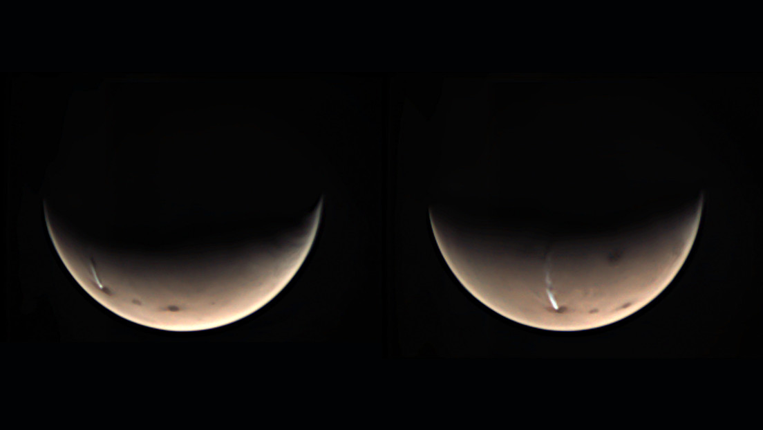 FOTO: Una nube "misteriosamente alargada" vuelve a aparecer en Marte en un "intrigante fenómeno" que se repite cada año