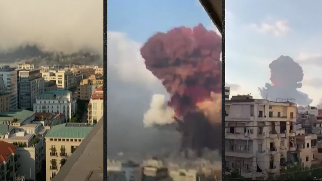 VIDEO: El momento de la potente explosión en Beirut visto desde distintos ángulos sincronizados