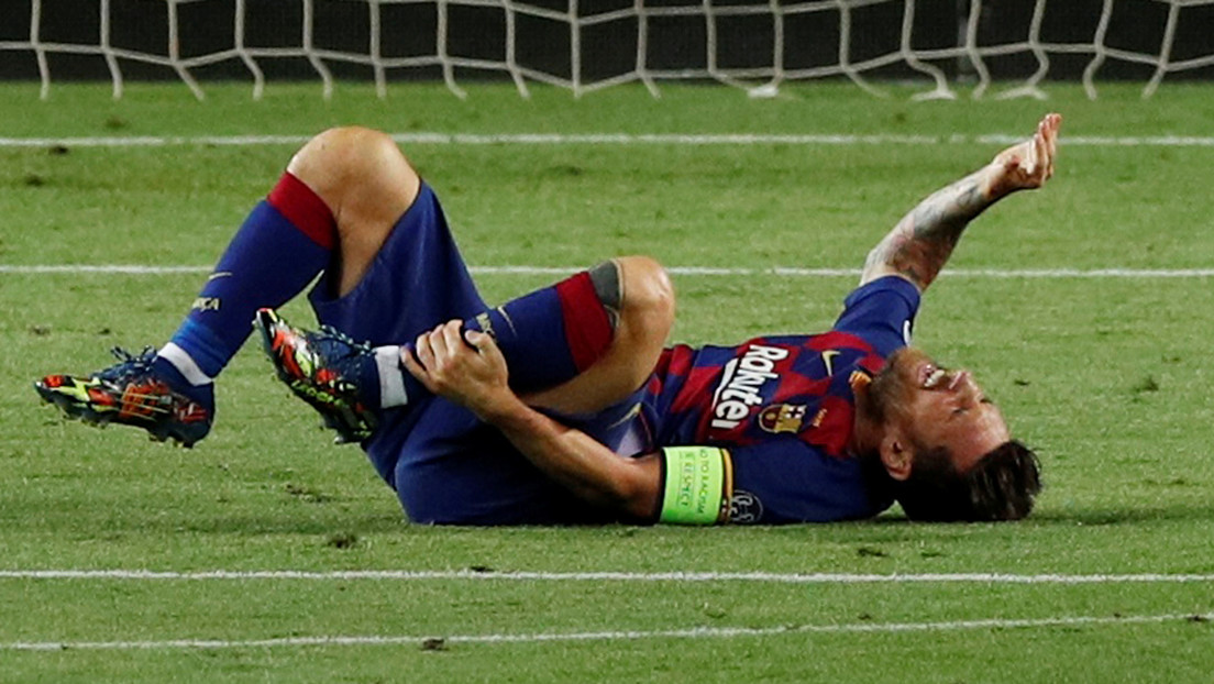 Con una lesión en el tobillo, Messi reaparece para continuar su recuperación y no perderse los cuartos de final de la Champions