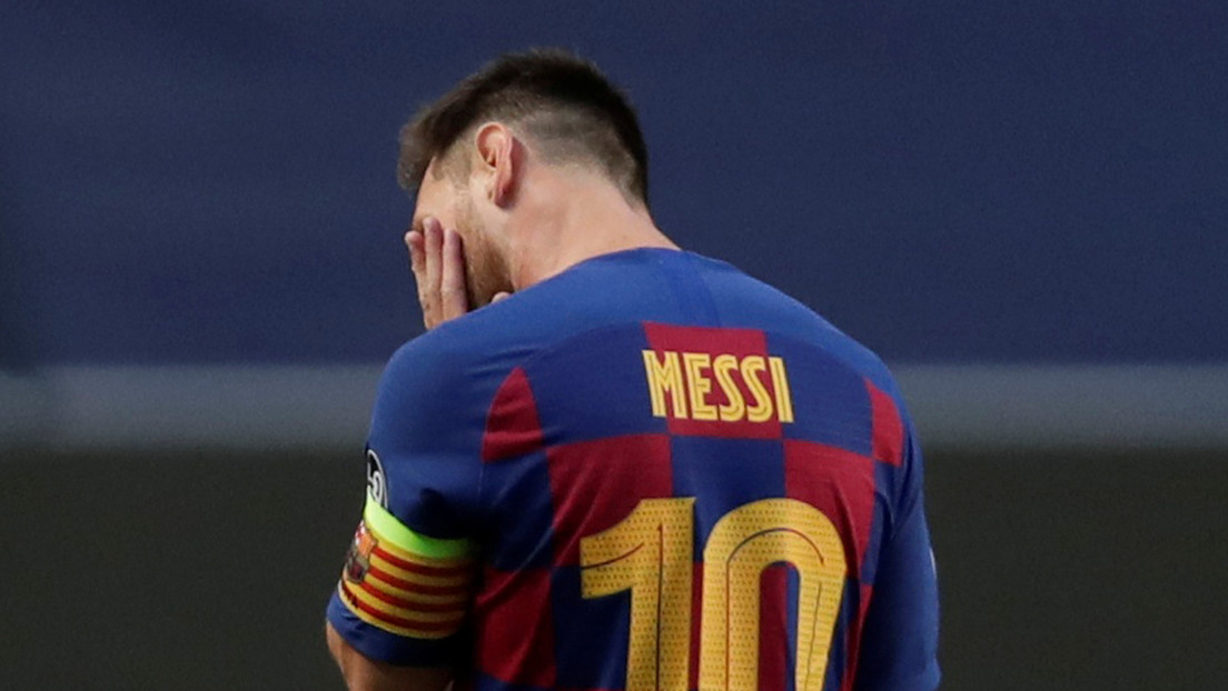 La imagen de Messi en el vestuario durante la goleada del Bayern al Barcelona que ha dado que hablar