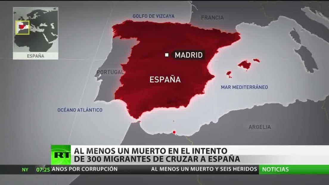 Un muerto y tres guardias heridos en el intento de 300 migrantes de cruzar a España