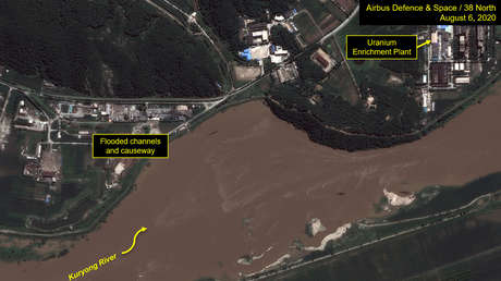 Imágenes satelitales sugieren que la central nuclear de Corea del Norte podría estar amenazada por las recientes inundaciones