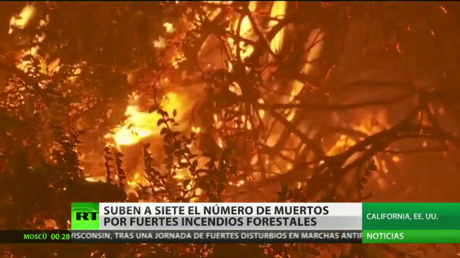 Sube a 7 el número de muertos por fuertes incendios en California