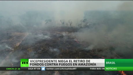 Vicepresidente de Brasil niega el retiro de fondos asignados para combatir incendios en la Amazonia
