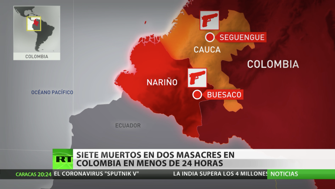 Colombia: Se registran dos masacres con 7 víctimas mortales en 24 horas