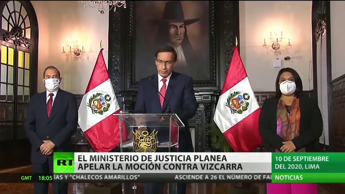 El Ministerio de Justicia de Perú planea apelar la moción de vacancia contra Vizcarra