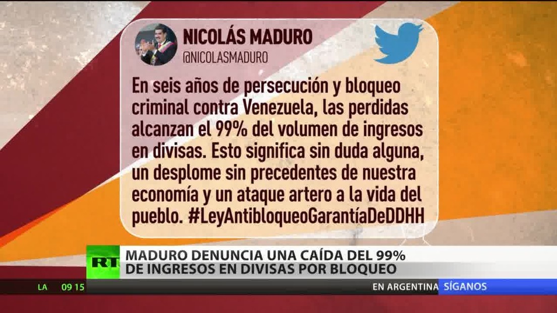 Maduro denuncia una caída del 99 % de ingresos en divisas por las sanciones contra Venezuela