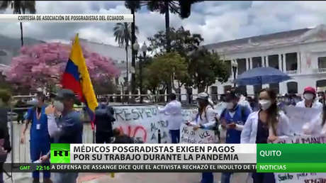 Ecuador: Médicos posgradistas exigen pagos por su trabajo durante la pandemia