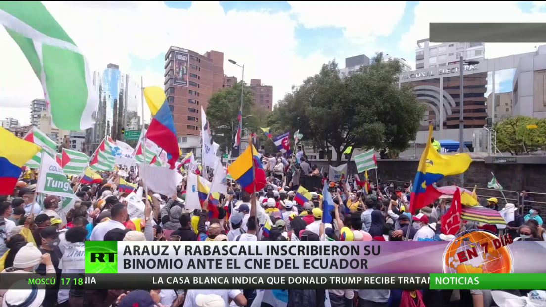 Arauz-Rabascall inscribieron su binomio ante el CNE de Ecuador