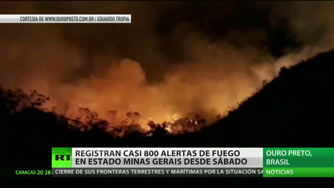 Registran casi 800 alertas de fuego en estado brasileño de Minas Gerais desde el sábado