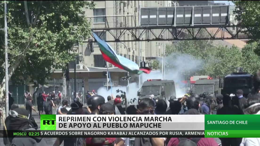 Chile: La Policía reprime con violencia una marcha de apoyo al pueblo mapuche