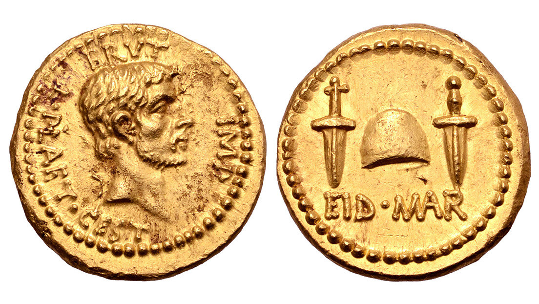 Sale a subasta una antigua y rara moneda que celebra el asesinato de Julio César (FOTO)