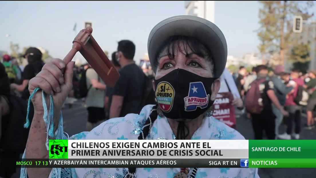 Chilenos exigen cambios en el primer aniversario de crisis social