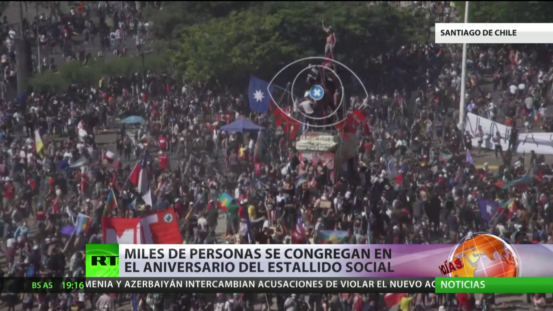 Chile: Miles de personas se congregan en el aniversario del estallido social