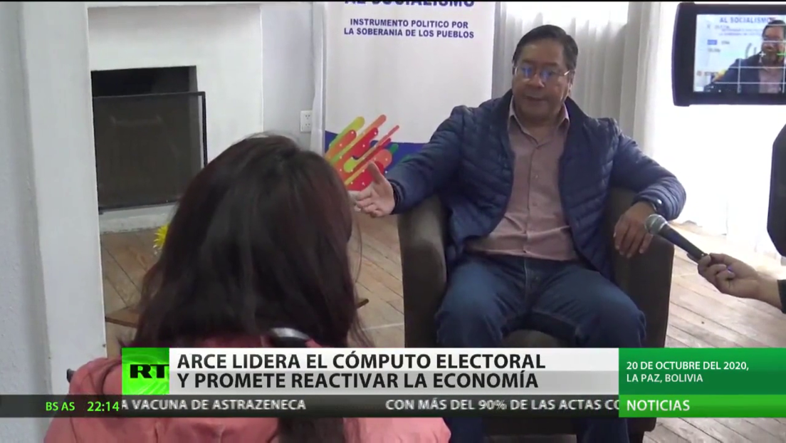 Luis Arce sigue liderando el cómputo electoral en Bolivia y promete reactivar la economía