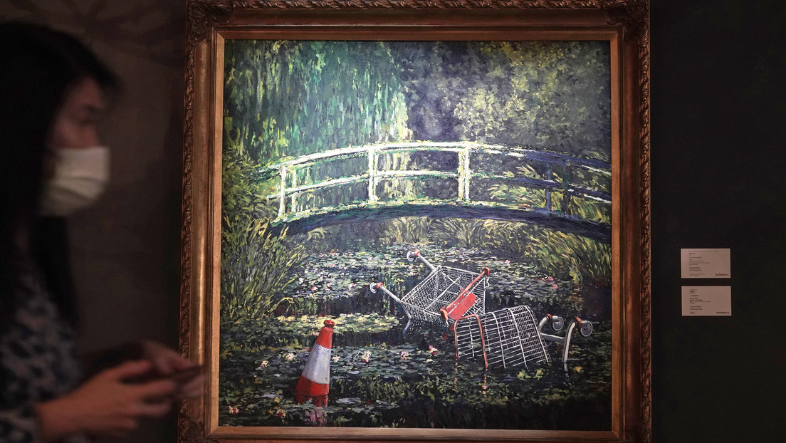 FOTO: Subastan por casi 10 millones de dólares un cuadro de Banksy inspirado en Monet