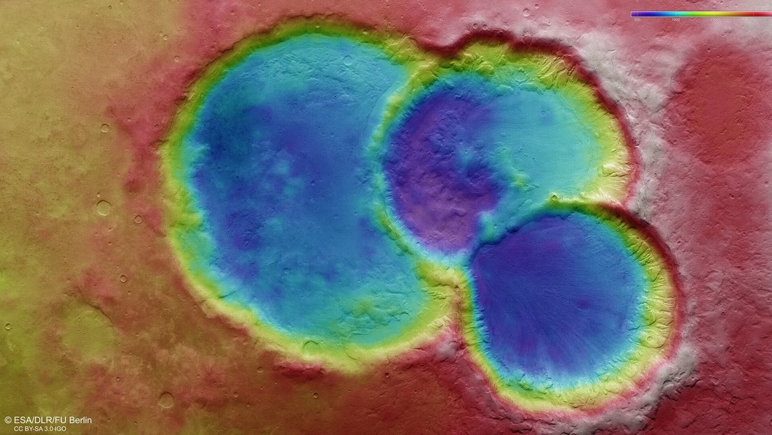 ¡Tres cráteres en uno!: Publican la foto de un paisaje marciano nunca visto