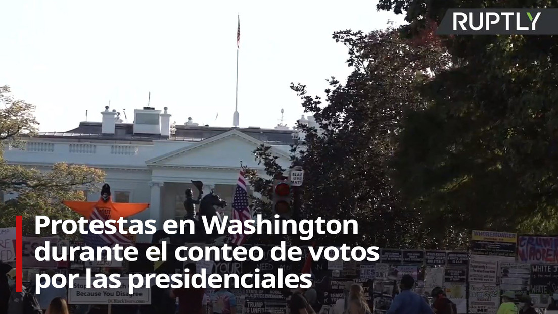 VIDEO: Protestas en Washington D.C. durante el conteo de votos por las presidenciales