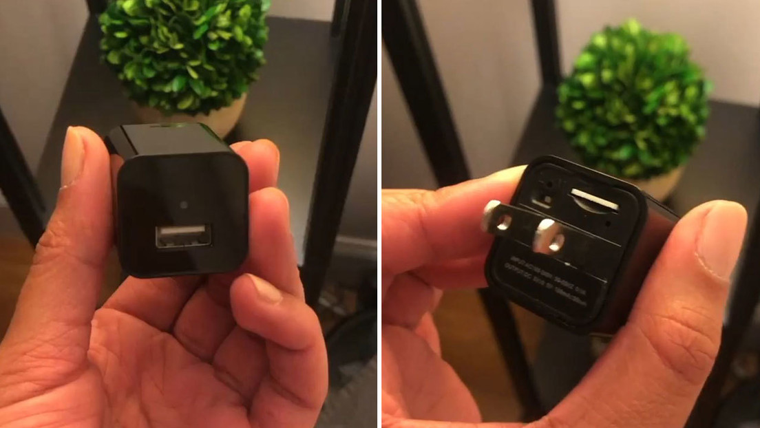 FOTO, VIDEO: Una modelo encuentra una cámara oculta disfrazada de cargador de teléfono en un alojamiento de Airbnb