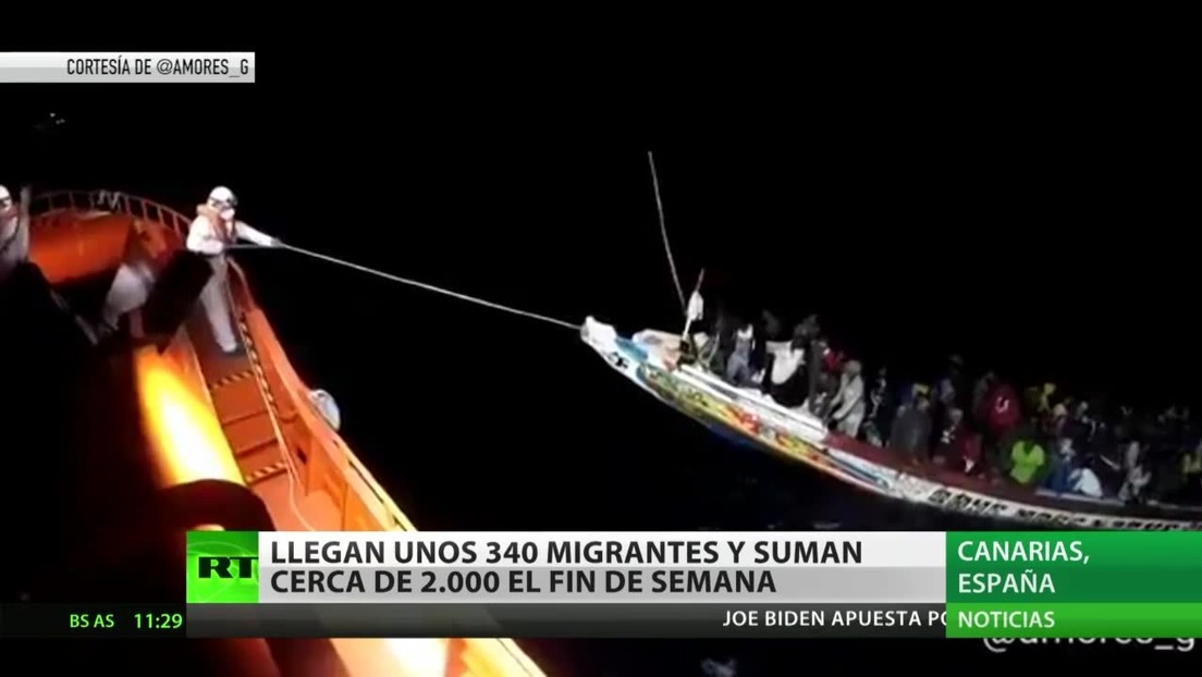 Llegan 340 migrantes a las Islas Canarias y suman cerca de 2.000 durante el fin de semana
