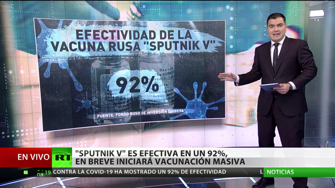 La vacuna rusa Sputnik V contra el coronavirus muestra un 92 % de efectividad