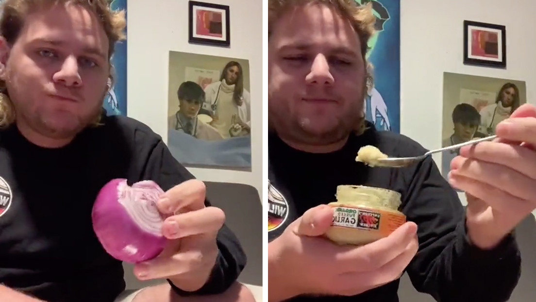 Un 'tiktoker' se filma comiendo cebollas y ajos para mostrar cuán fuertes pueden ser los síntomas del covid-19 (VIDEO)