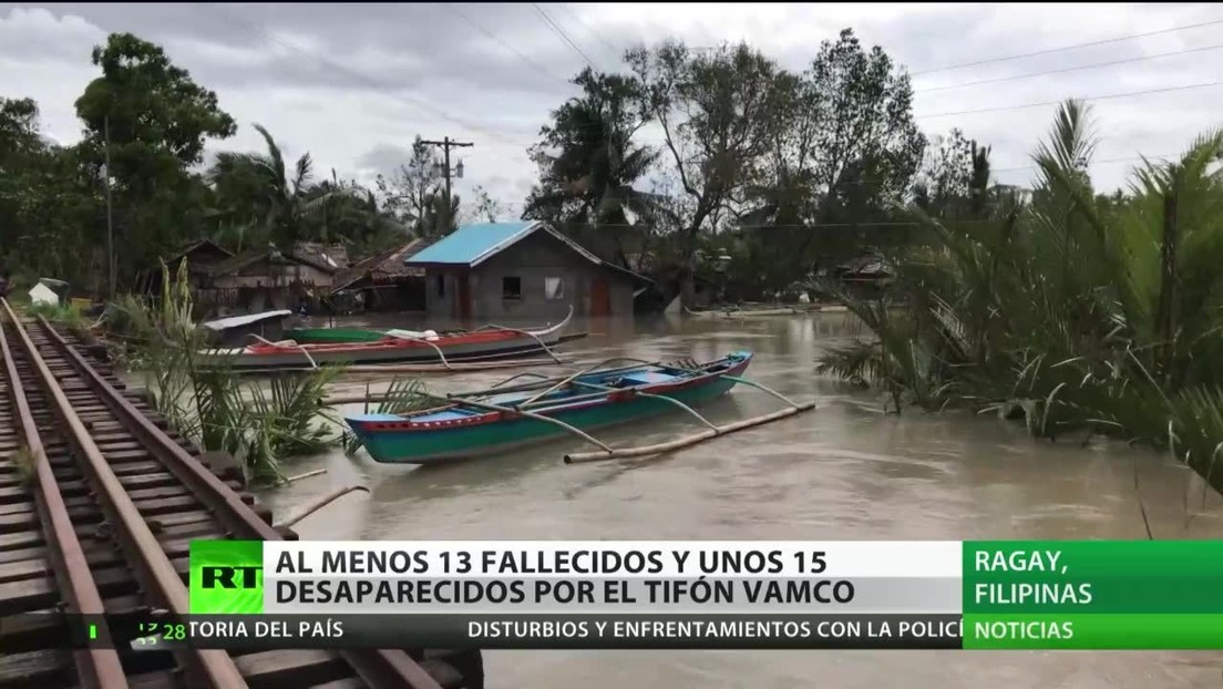 Al menos 13 fallecidos y 15 desaparecidos tras el paso de un tifón en Filipinas