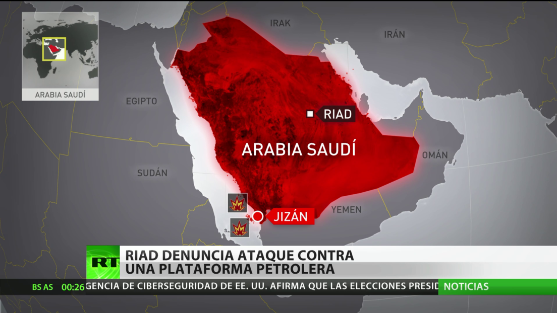 Arabia Saudita denuncia ataque contra una plataforma petrolera