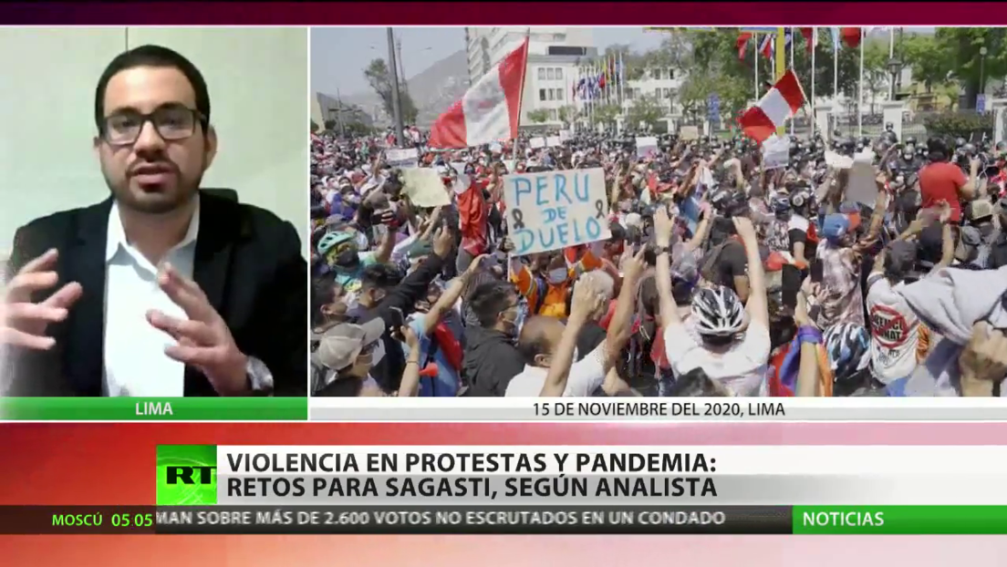 Analista: La violencia en las protestas y la crisis sanitaria estarán entre los retos del nuevo Gobierno de Perú