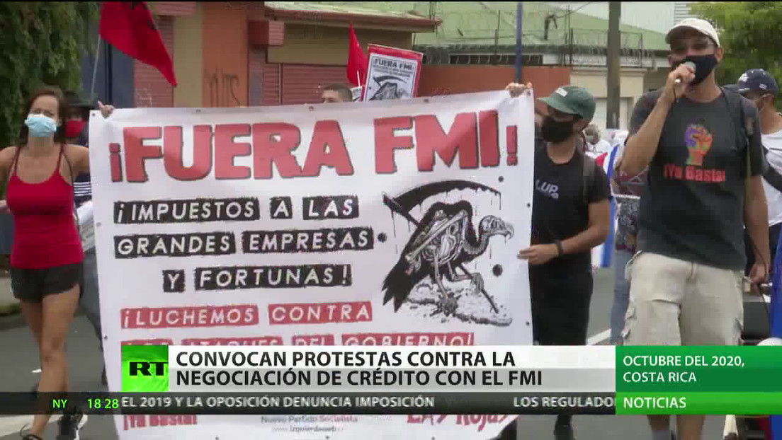 Convocan protestas en Costa Rica contra la negociación de un crédito con el FMI