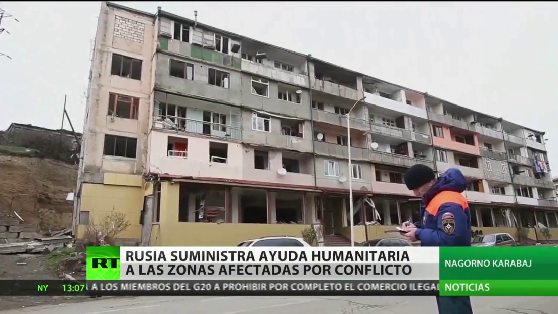 Rusia suministra ayuda humanitaria a las zonas afectadas por el conflicto en Nagorno Karabaj