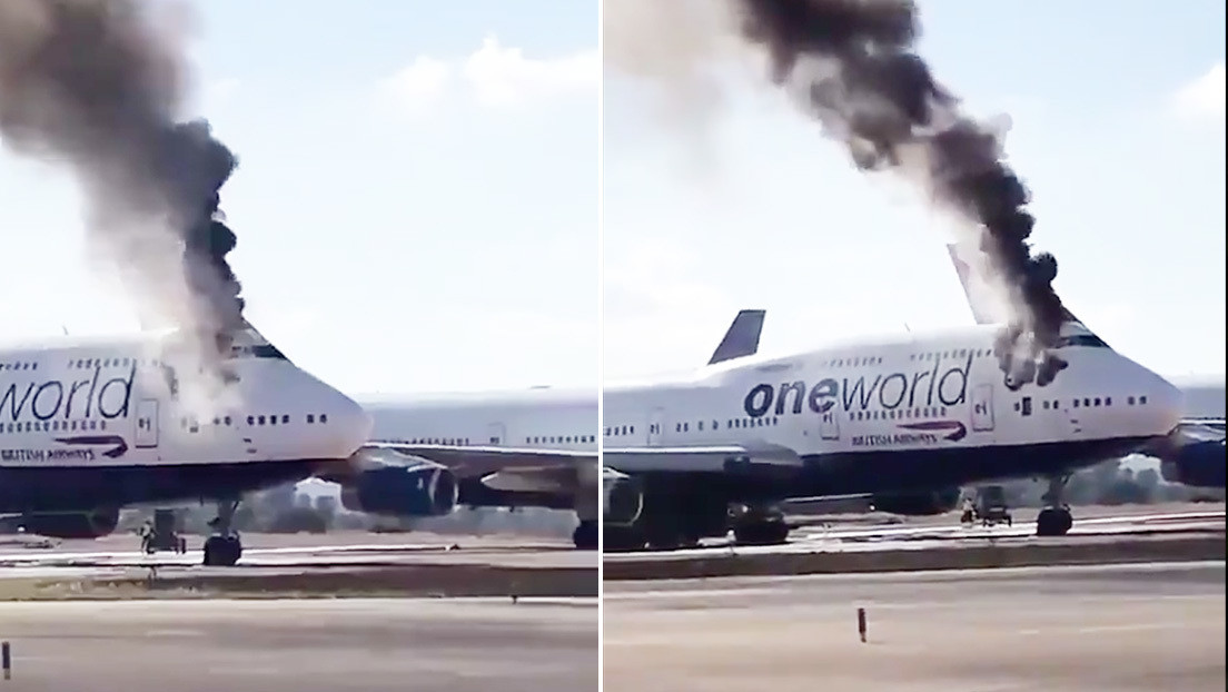 VIDEO: Un Boeing 747 de British Airways se incendia en un aeropuerto de España