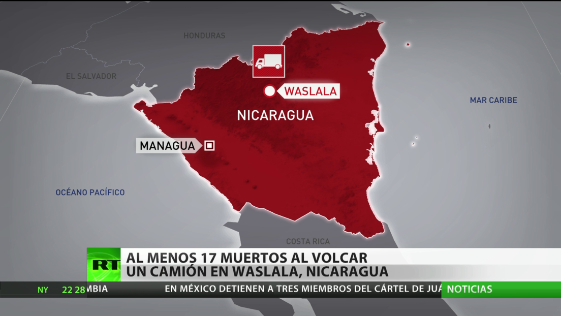 Al menos 17 muertos y 25 heridos tras volcar un camión en Nicaragua