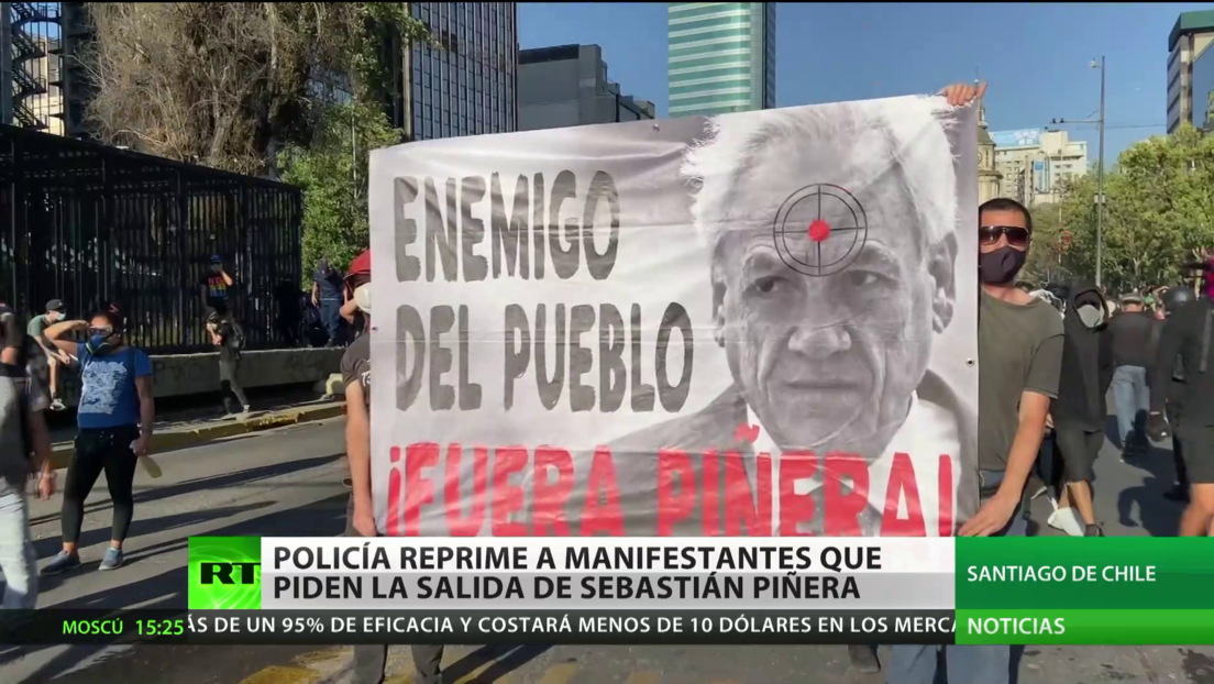 Chile: Policía reprime a manifestantes que piden la salida de Sebastián Piñera