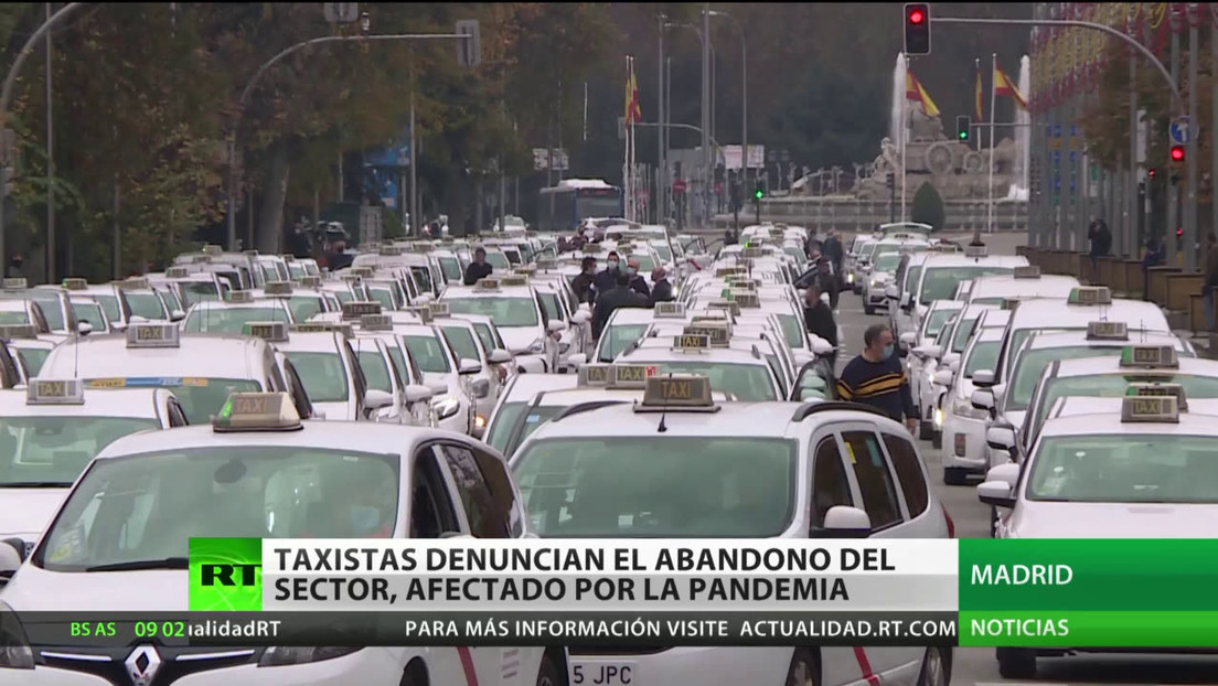 Madrid: Taxistas denuncian el abandono del sector, golpeado por la pandemia
