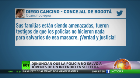 Colombia: Denuncian que la Policía no socorrió a nueve jóvenes que murieron por un incendio en su celda